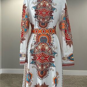 Bohemian Print NWOT Long Sleeve Dress